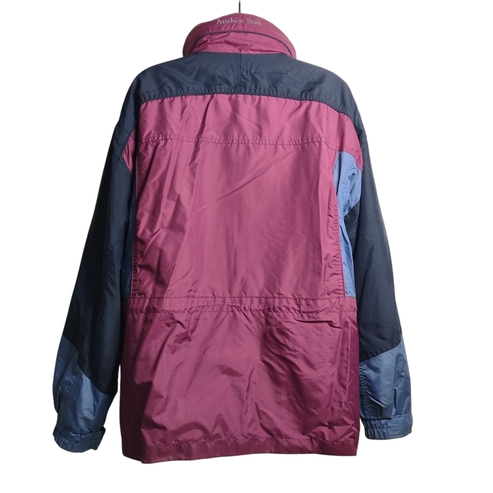 Columbia Mens Removable Fleece  Liner Jacket Burgundy Blue Hooded ZIP Size 18/20 - Picture 2 of 8